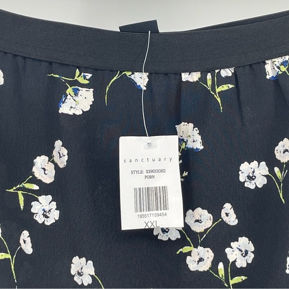 SANCTUARY NWT WOMEN’S SO SWEET FLORAL PRINTED SKIRT BLACK XL & XXL - Picture 2 of 9